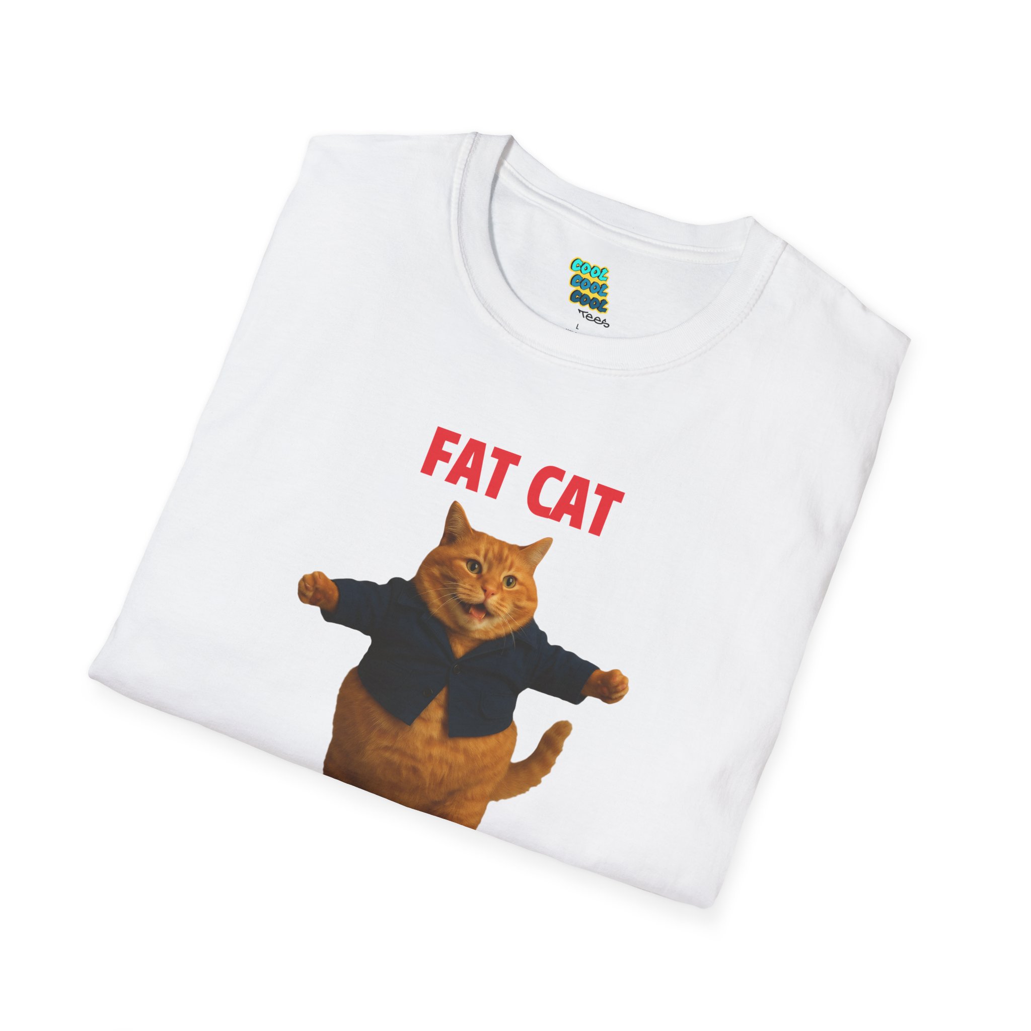 Fat Cat in a Little Coat T-Shirt Folded